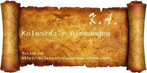 Koleszár Alexandra névjegykártya
