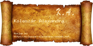 Koleszár Alexandra névjegykártya