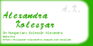 alexandra koleszar business card